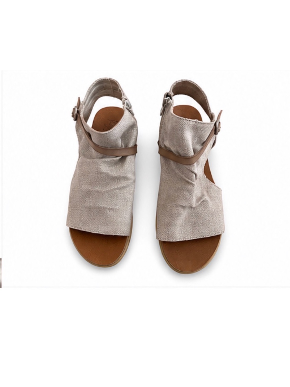 Women’s Taupe Open-Toe Ankle Sandals with Buckle Strap - Picture 5 of 11